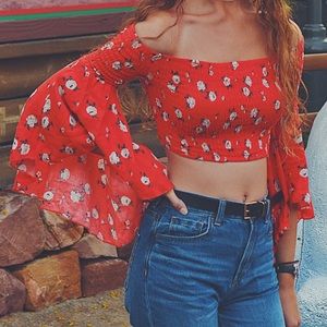 Boho Festival Inspired Shirt Size Small Crop Top